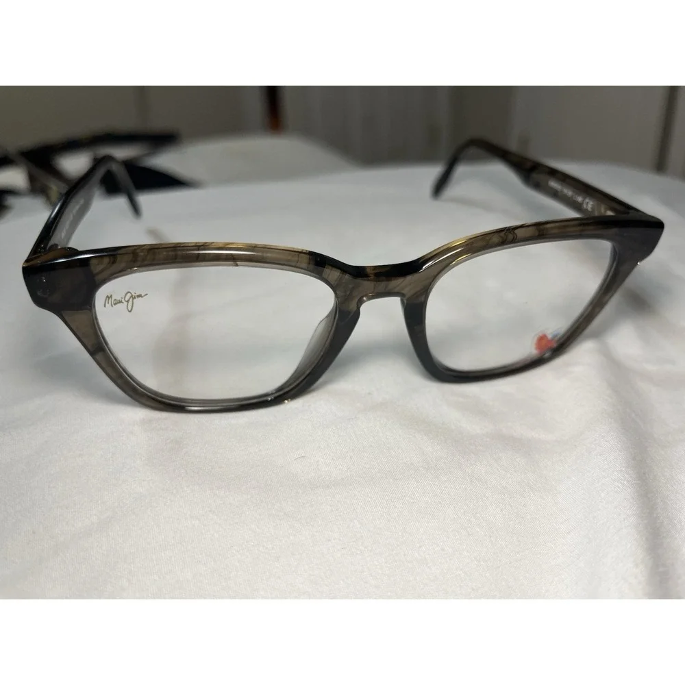 Maui Jim MJO 2121-20B Eyeglasses Glasses Crystal Brown Black Marble 51-21-145